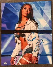 Cora Jade WWE/NXT Autographed 16x20 Photo In Ring Blue Background
