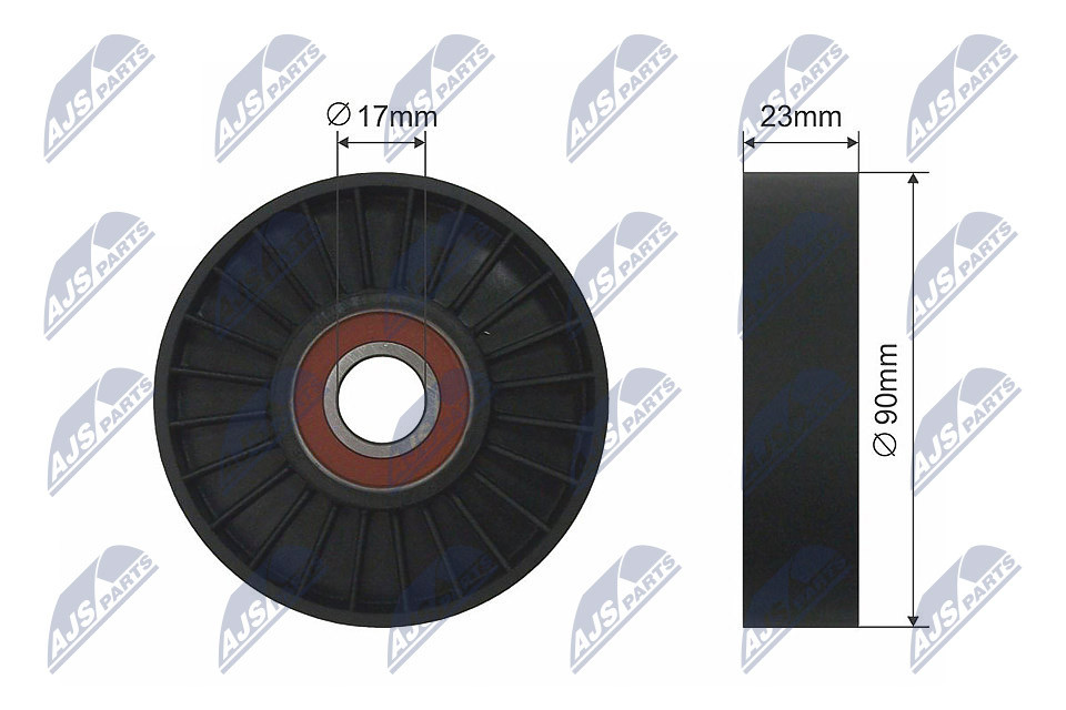 N.T.Y. RNK-SA-000.NTY Tensioner Pulley, V-ribbed belt for SAAB