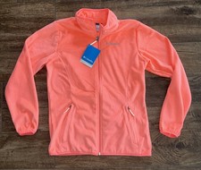 NWT Columbia FAST BEAUTY FULL ZIP Fleece jacket youth L LARGE BRIGHT ORANGE NEON