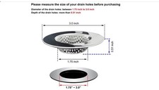 2PCS 3.0" Top / 1.75" Basket Bathtub Drain Strainers, Shower Drain Hair Catcher,