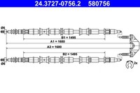 Bremsseil Seilzug Feststellbremse ATE 24.3727-0756.2 FüR Opel Zafira T98 F75 16V