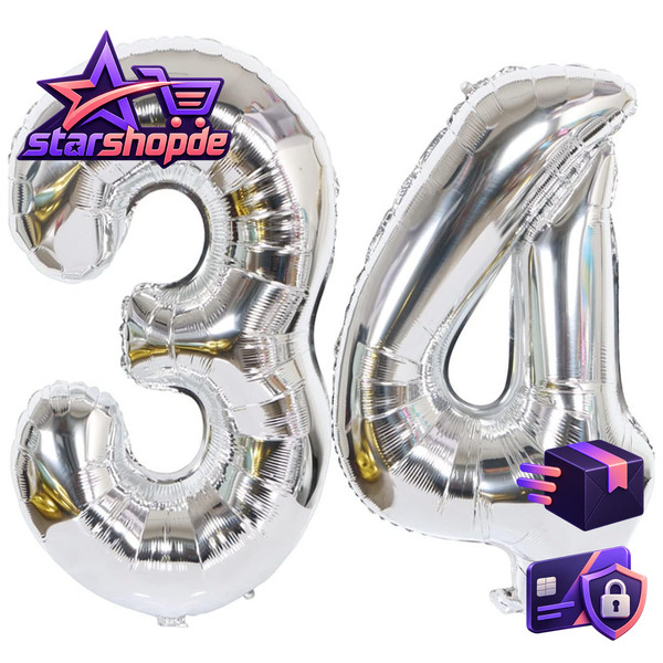 "Luftballons Folienballon Silber 40\" Geburtstagsdeko Party Deko FüR Mann Frau"-image