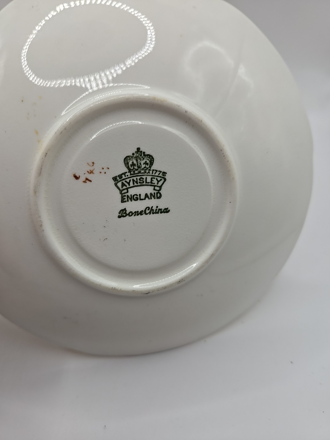 Aynsley Footed Teacup & Saucer Gold ORCHARD FRUIT England Both Signed N. Brunt