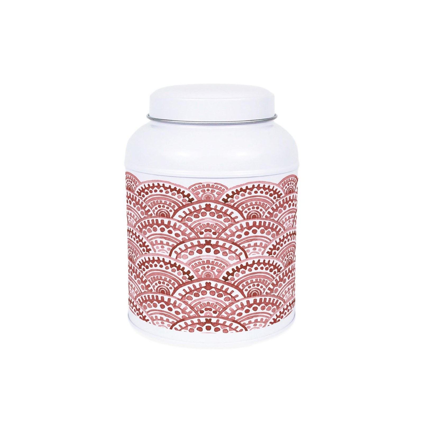 Painted Scales Storage Canister - Small Domed Lid Kitchen Hot Drinks Tin