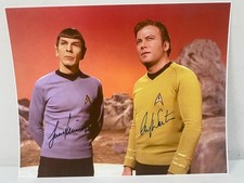 Star Trek Captain Kirk and Spock William Shatner Leonard Nimoy signed photo-COA