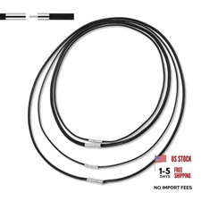 Black Cord Necklace, 4 Pc Waxed Rope DIY Chain for Pendant Waterproof Braided