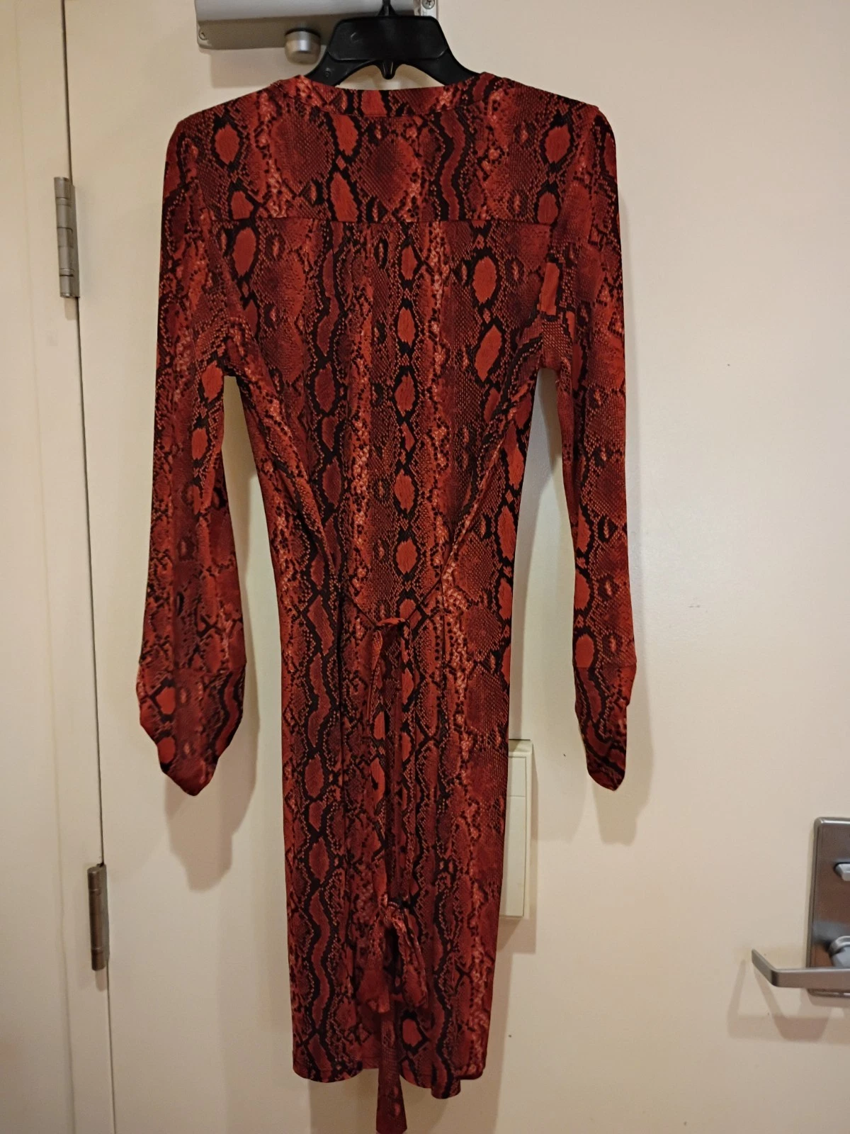 Abito MICHAEL KORS in jersey a catena arancione con stampa serpente logo oro Taglia M