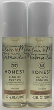 2PK Honest Glow On Body Oil ~ 4.2 FL OZ EACH ~ UNSCENTED ~ FAST SHIPPING ~ NEW