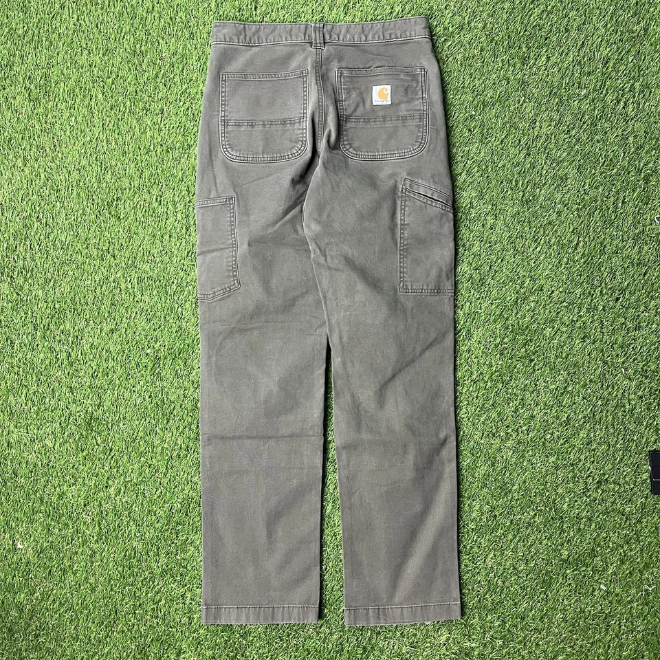 Брюки плотника Carhartt свободного покроя с двойным коленом мужские 30x32 зеленая рабочая одежда  - Изображение 2 из 4