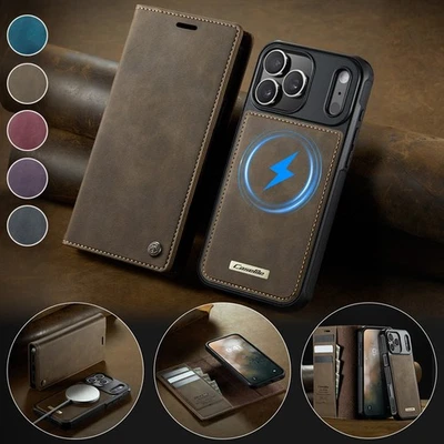 2 IN 1 Removable Wallet Case Leather Flip Cover For iPhone 17 16 15 14 13 12 11 - Image 1 of 4