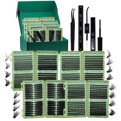 Lash Clusters Kit Wispy Eyelash Clusters 2304PCS Kit Cat Eye Kit Cluster Eyel...