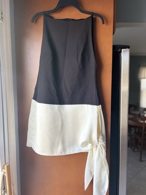 ZARA Contrasting Chic Black and White Asymmetrical Dress Large | eBay