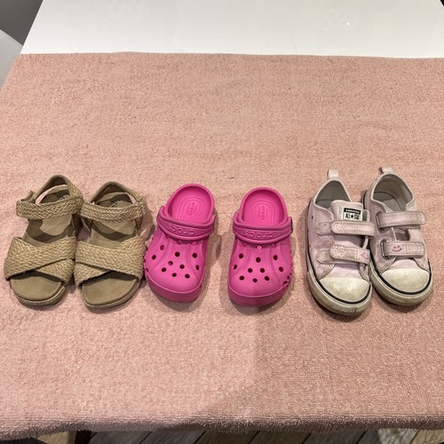 Girls Size 8 Infant Child Toddler- converse crocs Zara sandals, Shoes Bundle x3