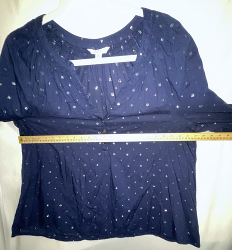 Camicia Crown & Ivy manica lunga leggera blu navy e metallizzata donna XXL - Foto 6 di 7