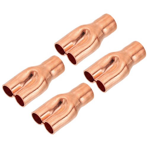 4Pcs 1/2" x 3/8" x 3/8" ID Y Type Copper Fitting Joint Union Intersection