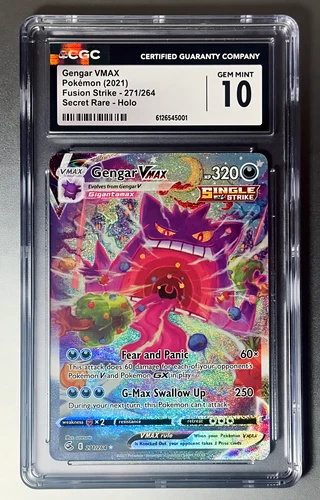 Pokemon Gengar VMAX Fusion Strike Secret Rare Full Art #271 PSA CGC 10 Gem Mint