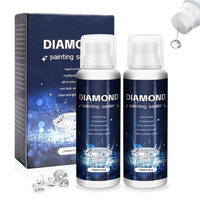 Diamond Painting Sealer 2 Pieces Transparent Adhesive with Sponge Applicator