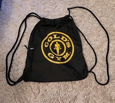 Golds Gym Backpack Sackpack Gym Sports  Black 