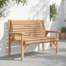 Rustic Wooden Garden Bench Outdoor Patio Yard Furniture 2 Seater Park Seat