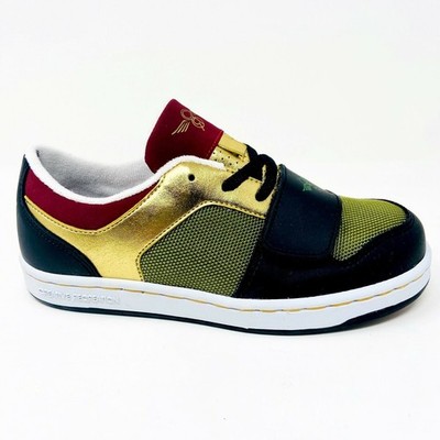 Creative Recreation Cesario Lo Black Olive Burgundy Gold Youth Kids Sneakers 