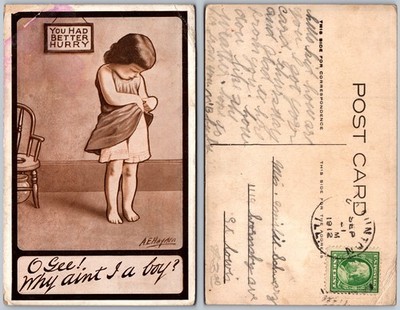 O Gee Why Aint I A Boy Postcard
