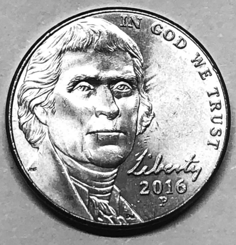2016 P Jefferson nickel BLACK EYE lamination error - Image 3 of 4
