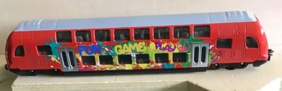siku 1791  Double-Decker Train  1:87  Metal/Plastic  Red  Graffiti Design