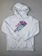 The North Face Hoodie Sweatshirt Womens Large White Pullover Half Dome Logo