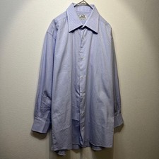 HERMES Long Sleeve dress Shirt Tops Men Size 40 Light Blue White 90's