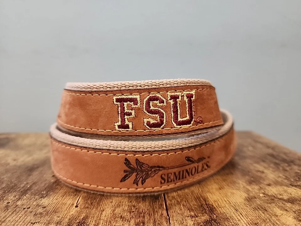 Cinturón de golf FSU Florida State University Seminoles CUERO Zep PRO 38 hecho en EE. UU. Foto 2 de 4