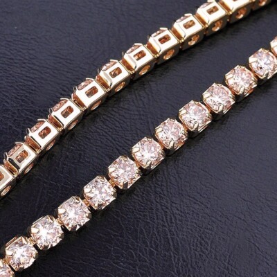 14K Rose Gold Plated Cubic Zirconia Women's Tennis Bracelet