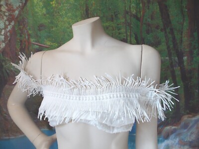 NWT Chio di Stefania Short Fringe tube top White