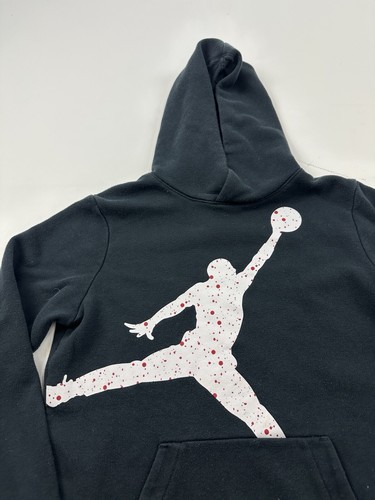 Jordan Hoodie Sweatshirt Youth Boys XL 13-15 Years Black Pullover Nike Kids - Picture 3 of 7