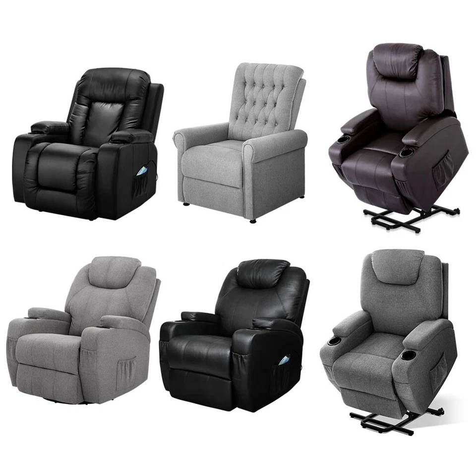 Artiss Recliner Chair Electric Massage Chair Lift Lounge Sofa Leather Armchair - image 2 of 4