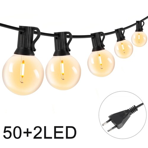 Catena Luminosa LED Esterno Elettricità Lampadine Esterno IP44 con Lampadine 25/50x G40 - Foto 16 di 28