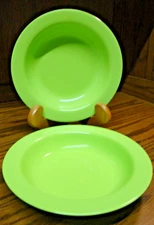 Ceramine by ZAK! Designs Set 2) Green Cereal~Soup Bowls H=1.25", D=8"        908
