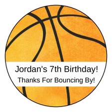 12 Personalized Basketball Birthday Party Stickers Favors Labels tags 2.5