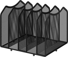 Mesh Desktop File Sorter Organizer, 5-Section Bookshelf for Desk Home Office, Bl
