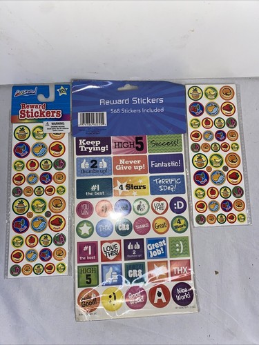 Lot of 3 packs Reward Stickers for schoolwork or scrapbook 