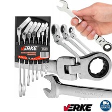 Serie Chiavi Combinate Snodo a Cricchetto Professionali Officina 8-19 mm