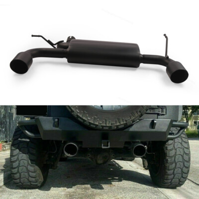 #ad For 07 17 Jeep Wrangler JK 2 4DR Matte Black Dual CatBack Exhaust Muffler System $177.00