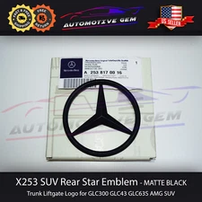 X253 SUV Mercedes MATTE BLACK Star Emblem Rear Trunk Lid Logo Badge AMG GLC300
