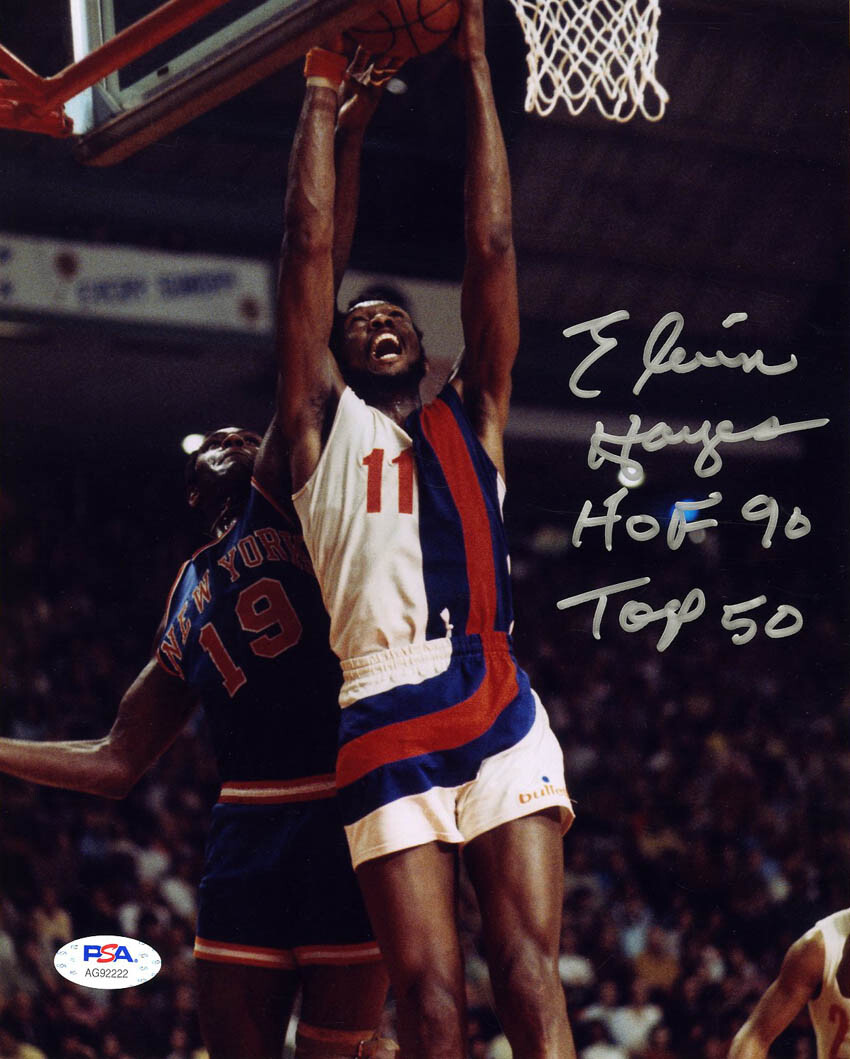 Elvin Hayes Autographed Signed Washington Bullets 8x10 Photo +HOF Top 50 PSA/DNA 