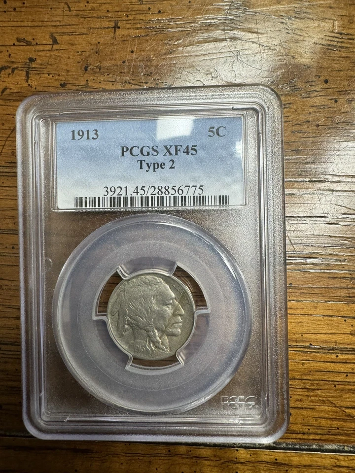 1913 Type 2 Buffalo Nickel PCGS XF45 - Image 3 of 3