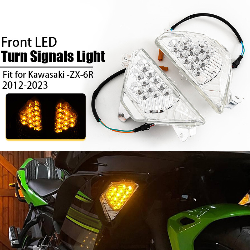 For KAWASAKI/NINJA 250/300/400/650/1000 ZX-6R Clear Front LED Turn