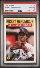 1986 Topps Rickey Henderson #716 AL All Star PSA 8 NM-MT
