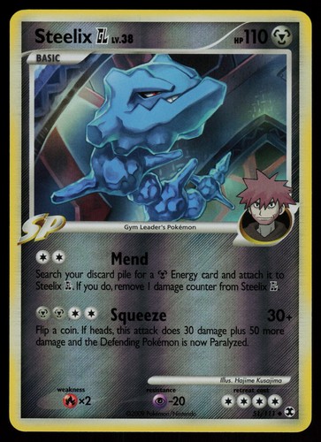 Steelix GL - 51/111 - Rising Rivals Reverse Holo Rare Pokemon Card - NM ...