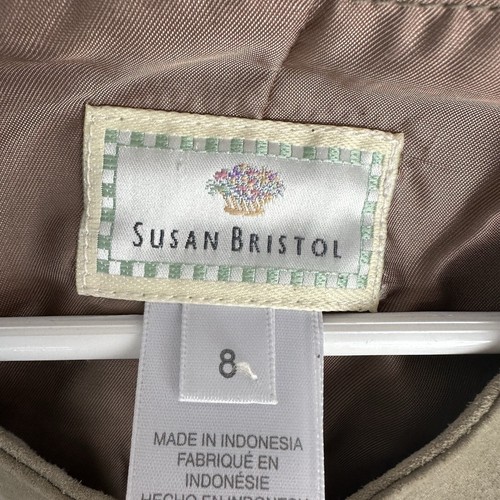 Vintage Susan Bristol Leather Suede Vest Brown Zip Up Western Cowgirl Womens S - Picture 3 of 8