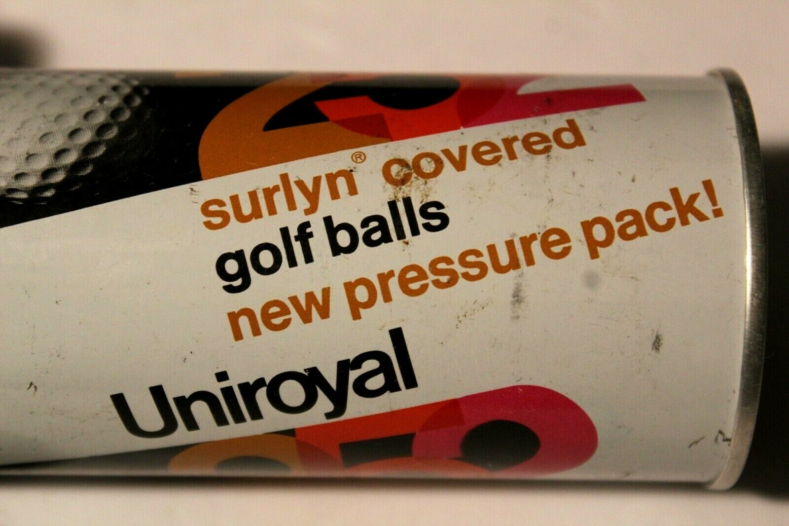 Vintage Uniroyal 252 Surlyn Cover Golf Balls 3 Balls Metal Can