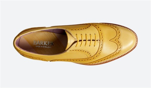 Yellow Handmade Brogues Shoes 